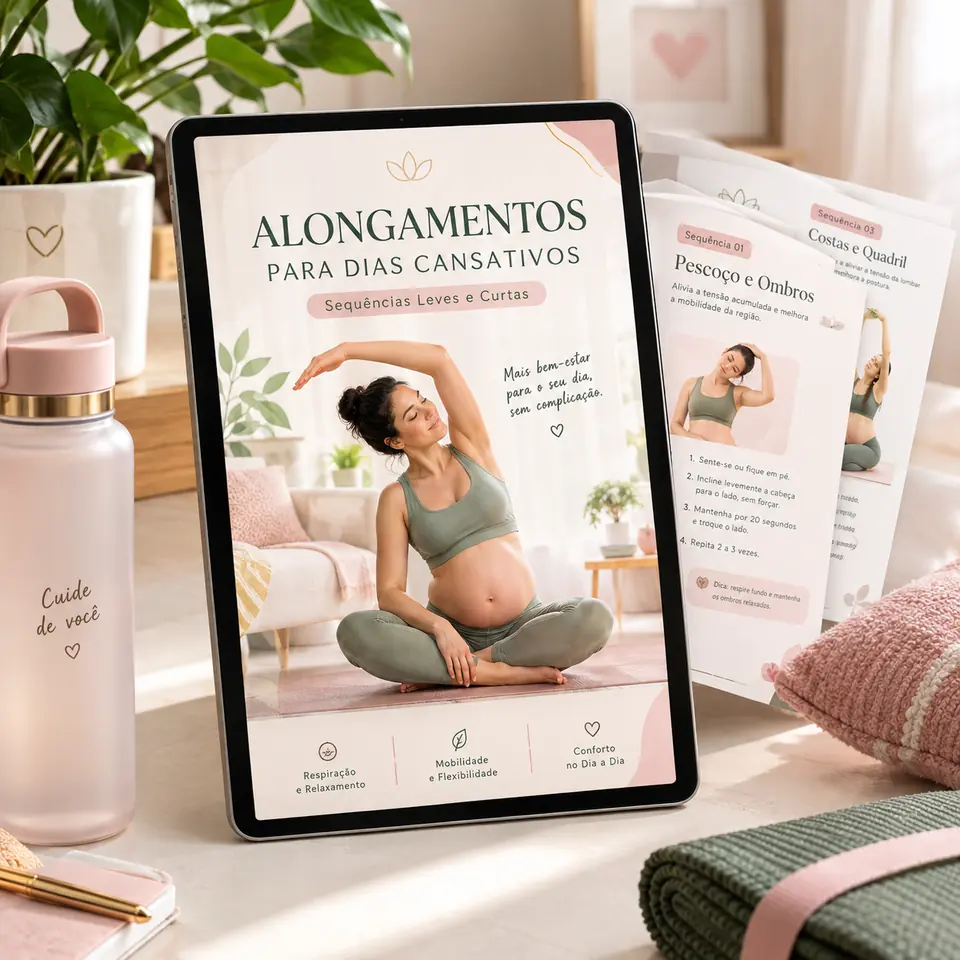 Alongamentos para dias cansativos em tablet